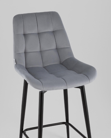 Стул полубарный Флекс с поворотным механизмом велюр велютто серый
