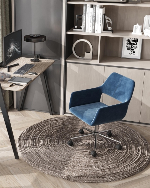 Кресло офисное Ross велюр синий Кресло офисное Ross велюр синий