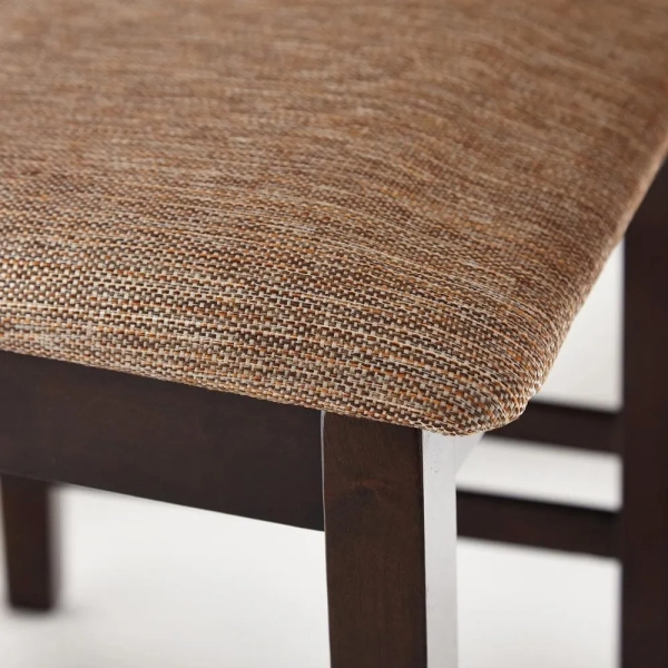 Обеденный комплект Хадсон коричневый, ткань и дерево, мягкое сиденье, без подлокотников