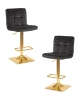 Набор 2 шт Стул барный GOLDIE, черный велюр (MJ9-101)