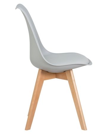 Стул обеденный JERRY SOFT ножки светлый бук сиденья светло-серый GR-01