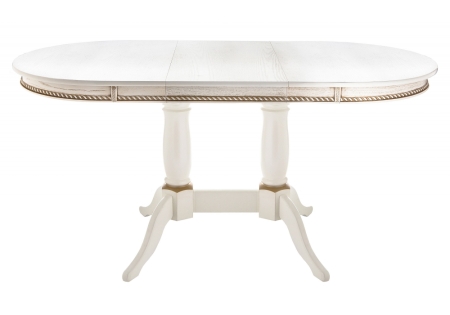 Стол деревянный Кантри 120 молочный, золотая патина