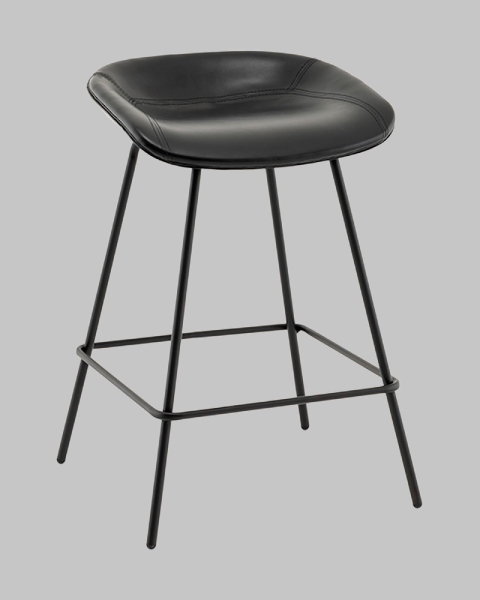 Стул полубарный Фуриоса экокожа черный