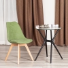 Стул TULIP SOFT (mod. 053V) ткань и дерево, зеленый и светлое дерево