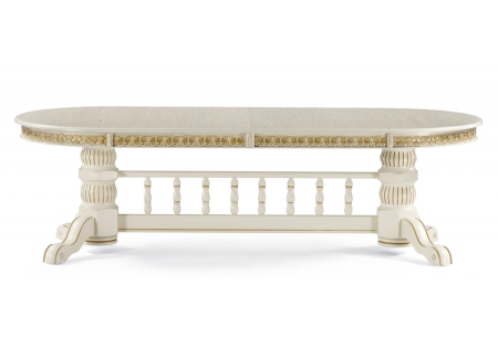 Стол деревянный Кассиль крем, золотая патина