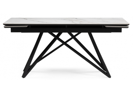 Керамический стол Вилсон 160(220)х89 белый золотой, черный