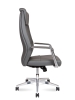 Кресло офисное Davos серый, экокожа и металл, мягкое сиденье, с подлокотниками
