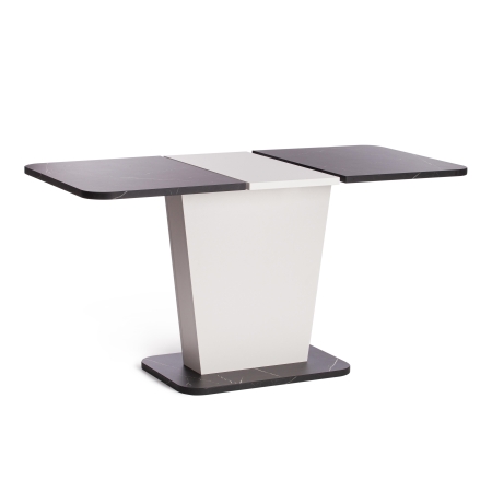 Стол обеденный GENT ЛДСП, 110-145x68,6x75,5 см, мрамор блэк роял, белый