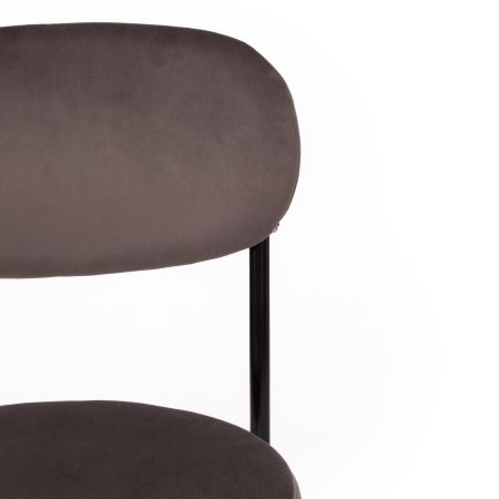 Стул REVO (mod. 7033) ткань и металл, 47х54х82 см, высота до сиденья 47 см, темно-серый бархат 14, черный