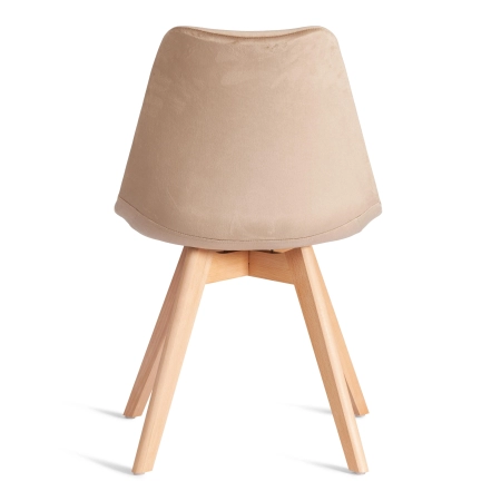Стул TULIP SOFT (mod. 053V) ткань и дерево, бежевый и светлое дерево