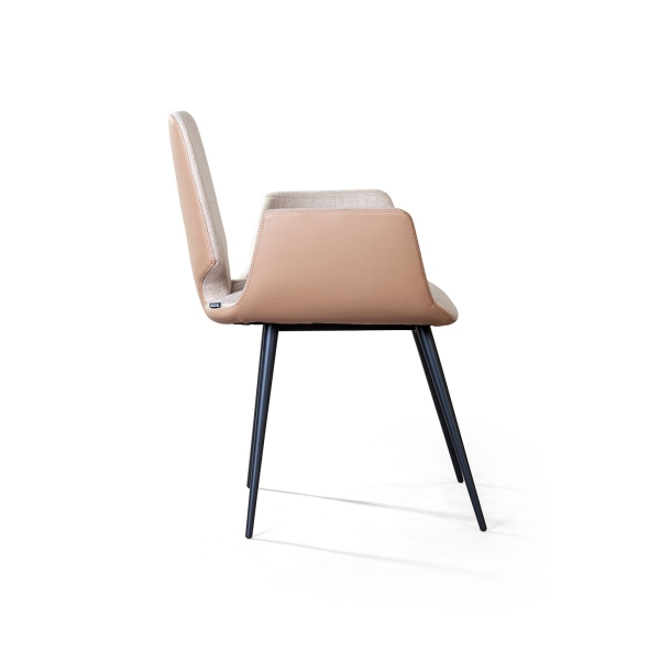 Стул с подлокотниками Adam рогожка комби бежевый