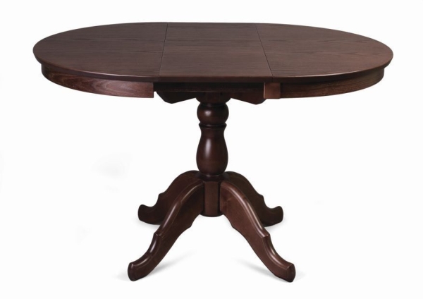 Стол круглый раздвижной из массива дерева темный тон