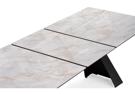 Керамический стол Стиг 180(230)х90х77 серый, черный