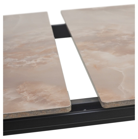 Стол CORNER 120 GLOSS AMBER JADE SOLID CERAMIC, BLACK