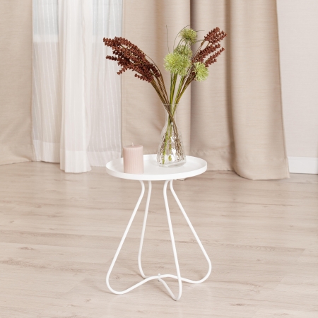 Столик журнальный GLAND металл, 40*40*45 см, белый