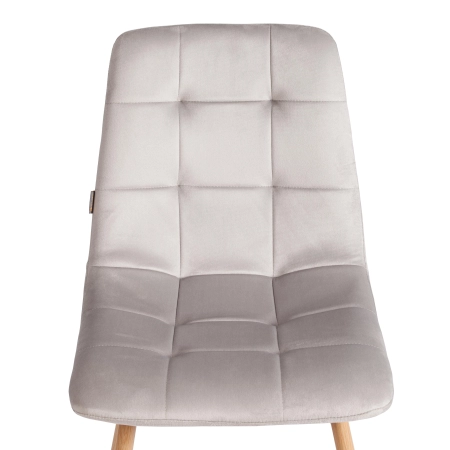 Стул CHILLY светло-серый, велюр и металл, мягкое сиденье, без подлокотников