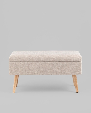 Банкетка Сторми с ящиком серо-бежевый
