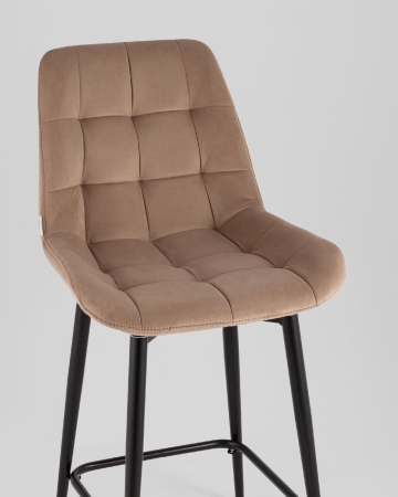 Стул полубарный Флекс с поворотным механизмом велюр капучино