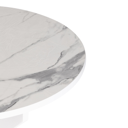 Стол MANZANA ЛДСП, HPL, металл, мрамор светлый, белый
