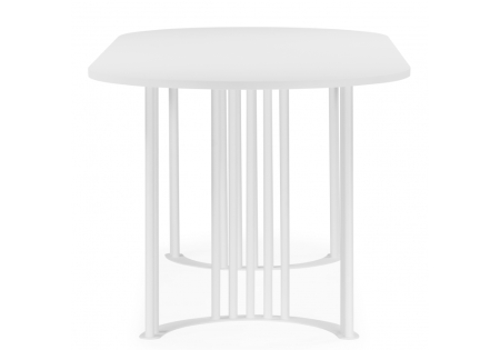 Стол деревянный Хьюго О 160 х 90 белая шагрень пленка, белые ноги