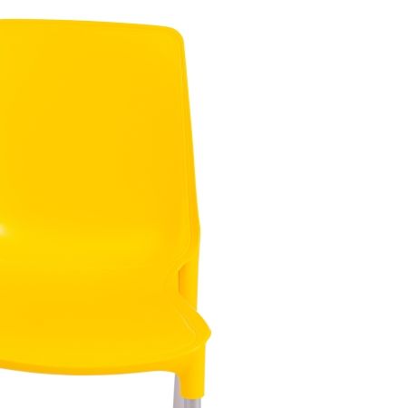 Стул GENIUS (mod 75) металл и пластик, 46x56x84cм, желтый, ножки хром