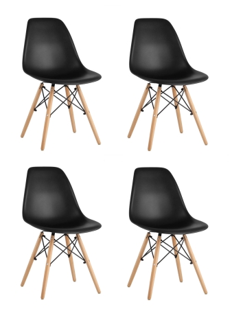 Стул Eames Style DSW черный x4 (разборный каркас)