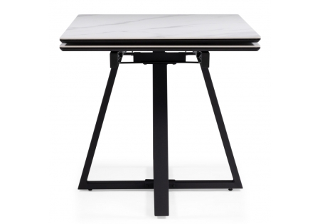 Керамический стол Памелла 120(180)х80 snow alpin, черный