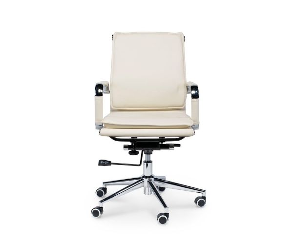 Кресло офисное Харман LB (ivory) хром слоновая кость экокожа Кресло офисное Харман LB (ivory) хром слоновая кость экокожа
