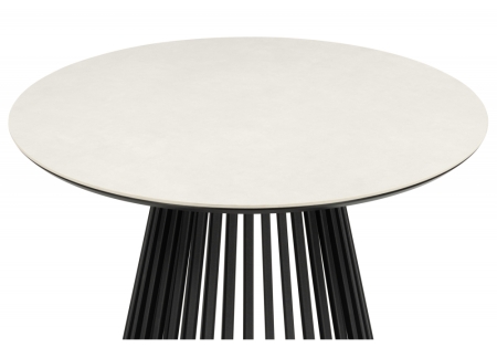 Керамический стол Нэнси 90 carmen light grey, черный