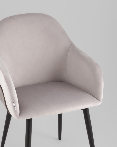 Стул Новел New велюр светло-серый с темно-серой спинкой