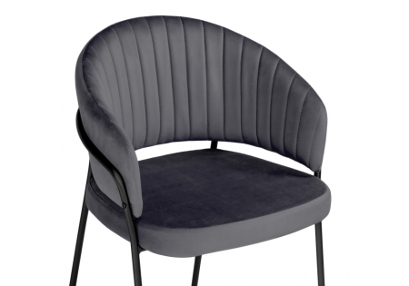Стул на металлокаркасе Лео антрацитовый brandy light 28, черный