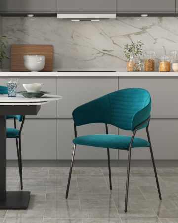 Стул Алексис велюр сине-зеленый