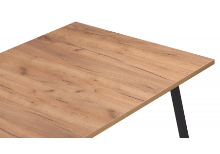 Стол деревянный Кортни 117 (157) x 77 дуб крафт золотой, черный матовый