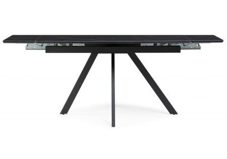 Керамический стол Вилли 140(200)х80х75 черный мрамор, черный