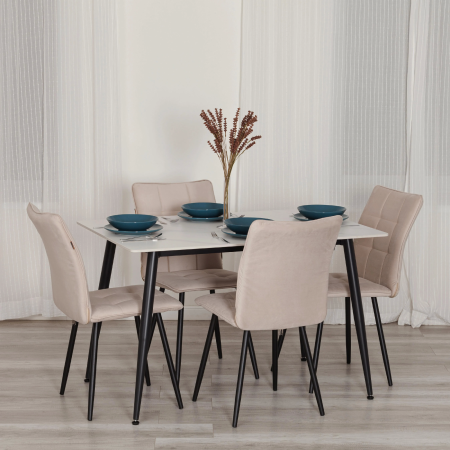 Стул обеденный Bari бежевый велюр