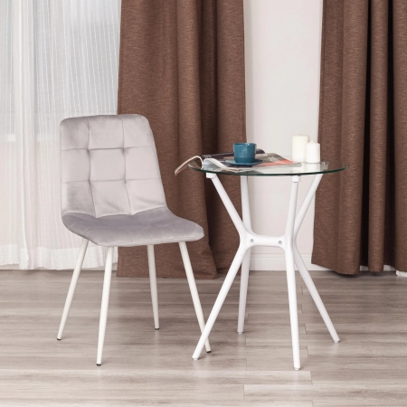 Стул CHILLY (mod. 7094-1) ткань и металл, серый, белый