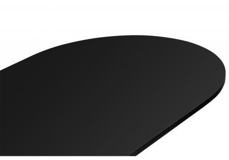 Стол деревянный Барон О 200 х 90 черная пленка шагрень, белые ноги