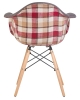 Стул обеденный DAW THOMAS ножки светлый бук, сиденье 010 яркая клетка, серая ткань