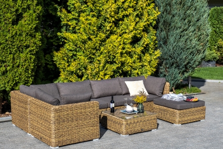 "Лунго" модуль диванный прямой с подушками, цвет соломенный (гиацинт)