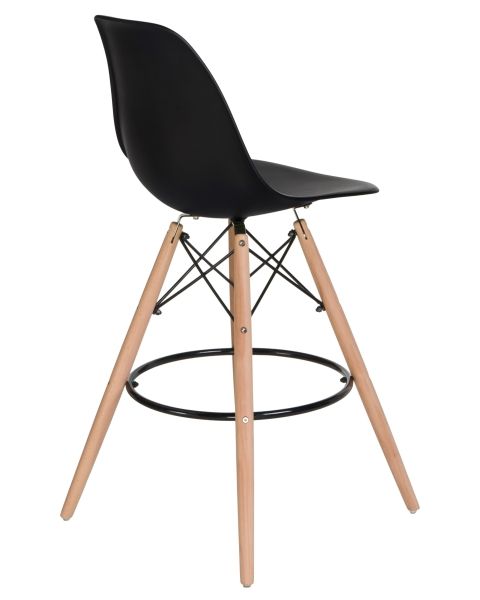 Стул барный DSW BAR ножки светлый бук сиденья черный B-03