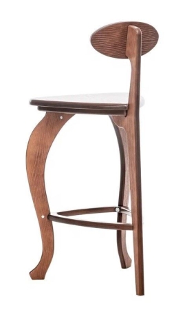 Стул барный 3 ножки гнутые орех