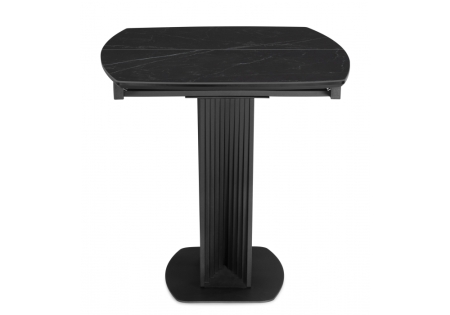Керамический стол Вейл 140(180)х80 черный мрамор, черный