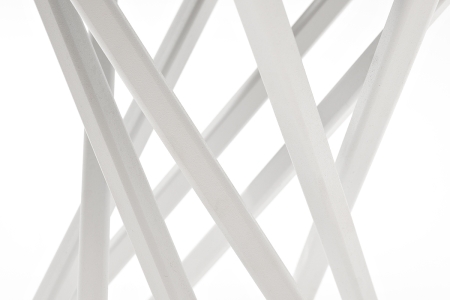 "Сантьяго" журнальный стол из HPL круглый Ø40 H55, каркас из стали белый, цвет столешницы "молочный"