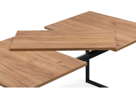 Стол деревянный Лиман 117 (157) x 77 дуб крафт золотой, черный матовый