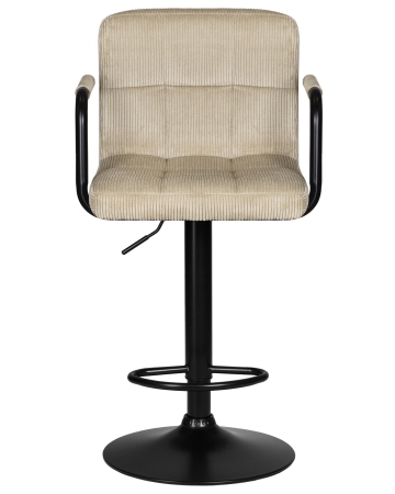 Стул барный KRUGER ARM BLACK бежевый вельвет