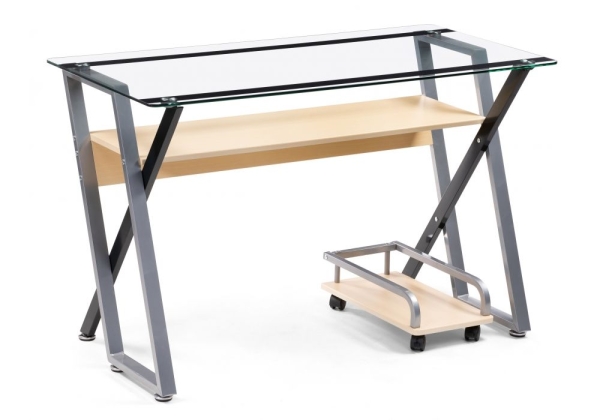 Стол Gunar серебристо-серый, прозрачный