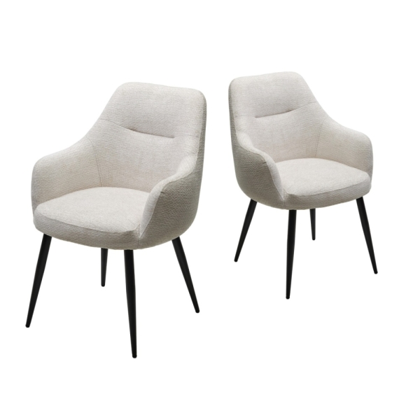 Стул STAMEN ткань DAVIS RETRO BLISS 02 светло-бежевый, черный каркас