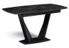 Стол стеклянный Вейл 140(180)х80 черный мрамор, черный