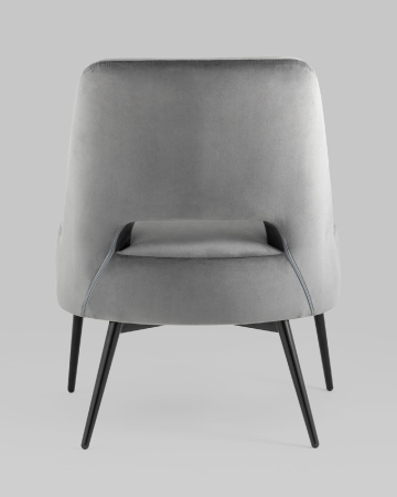 Кресло лаунж Бостон велюр темно-серый