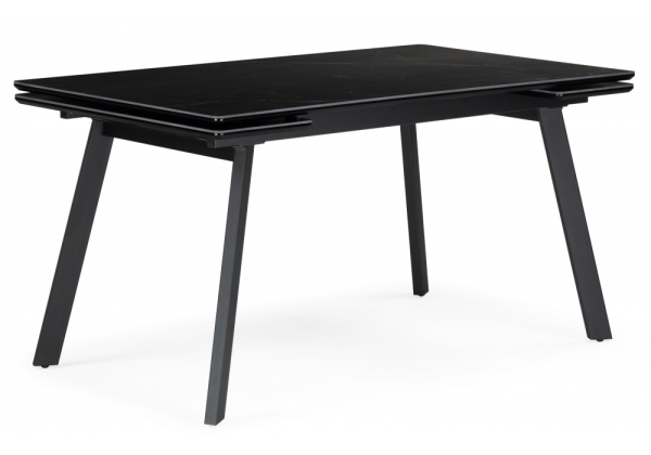 Керамический стол Норман 140(200)х80 черный мрамор, черный